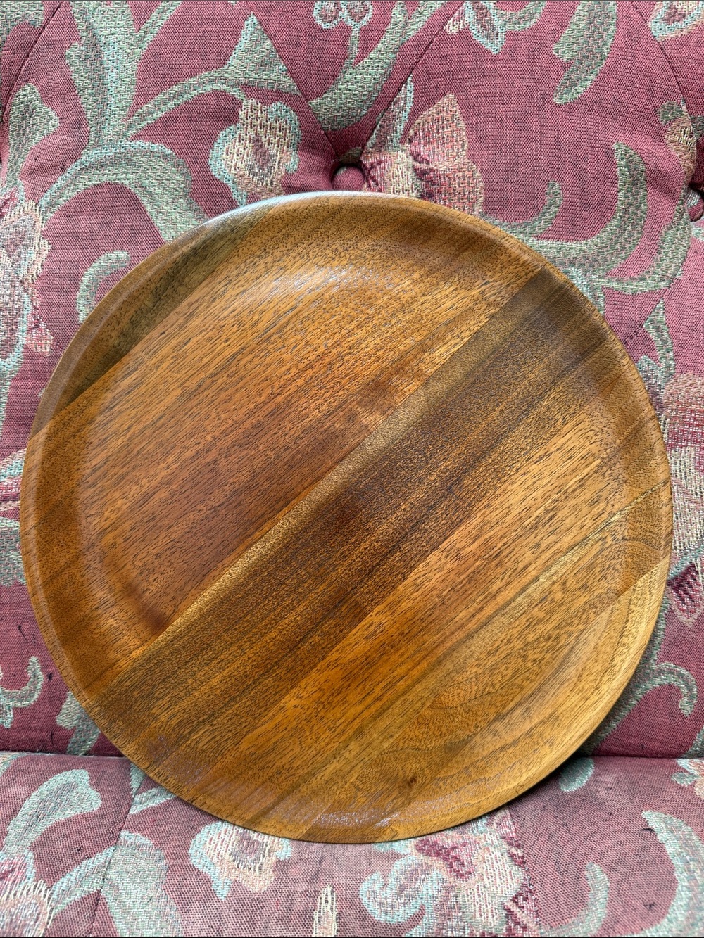Beautiful Vintage12” Ozark Black Walnut round serving platter